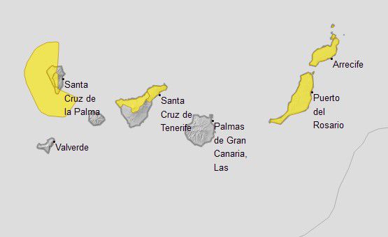 Las temperaturas seguirán siendo altas en Canarias con aviso amarillo por fenómenos costeros