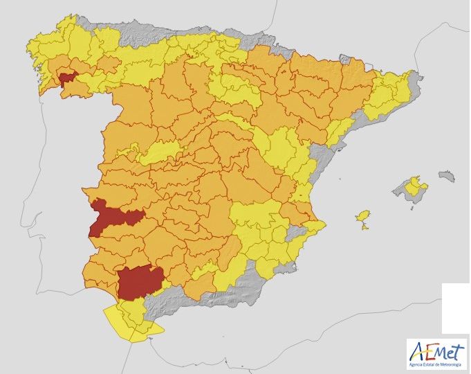 Todas las CCAA menos Canarias estarán hoy en riesgo por altas temperaturas