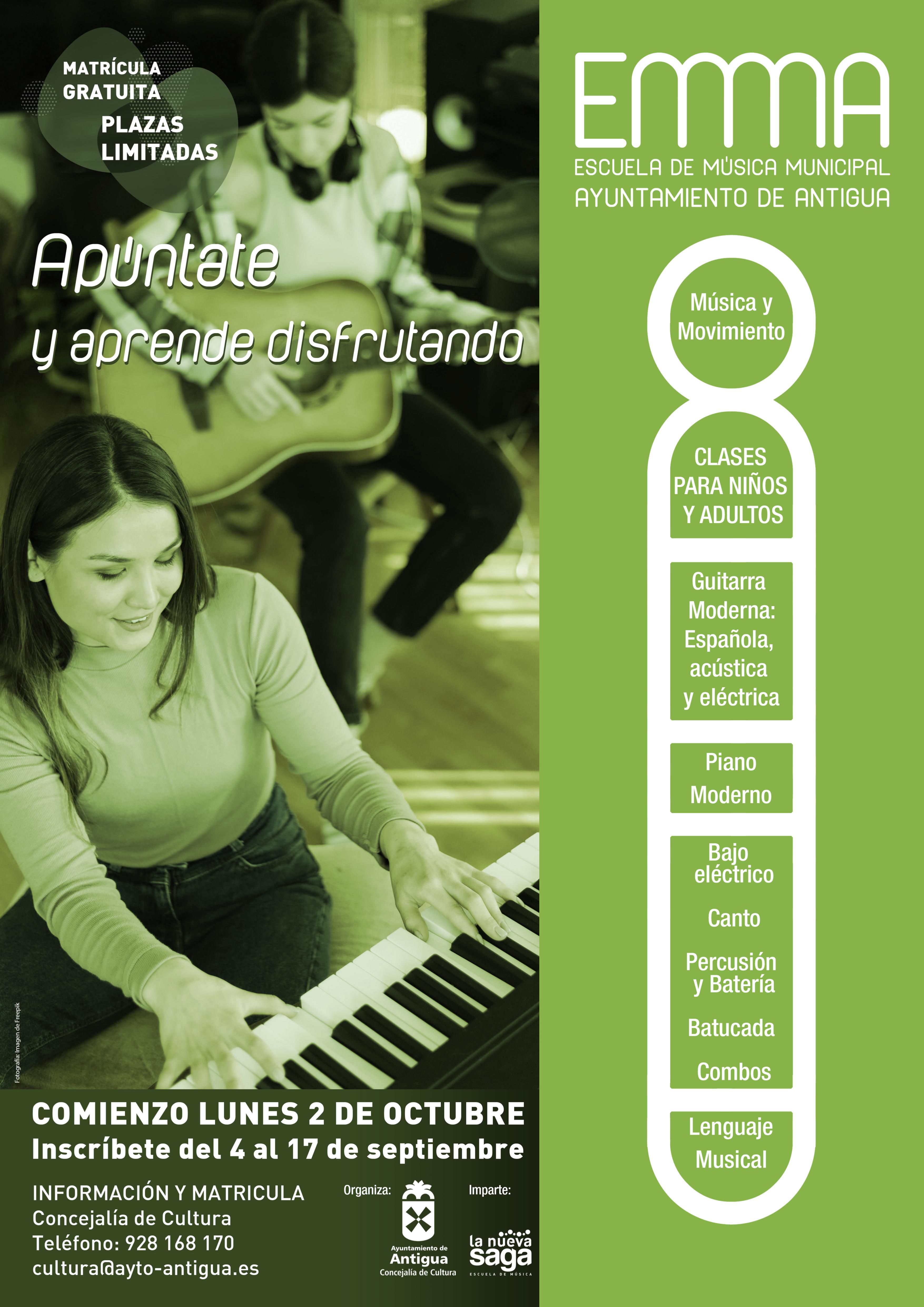 Antigua presenta una Escuela de Música Moderna Municipal