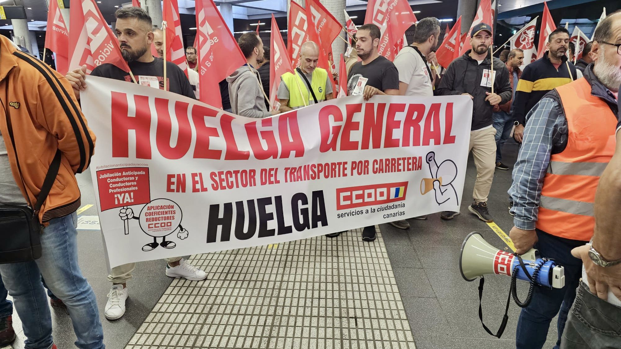 CCOO valora como un éxito la jornada de huelga en el transporte 